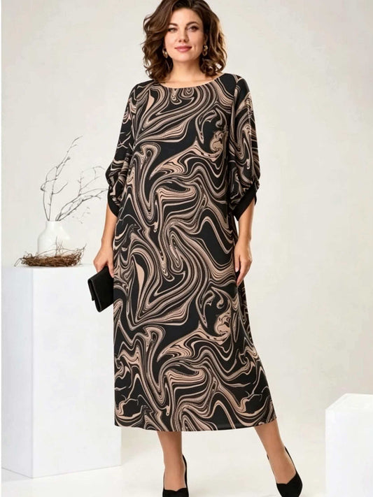 Elodie | Loose Fit Printed Midi Dress