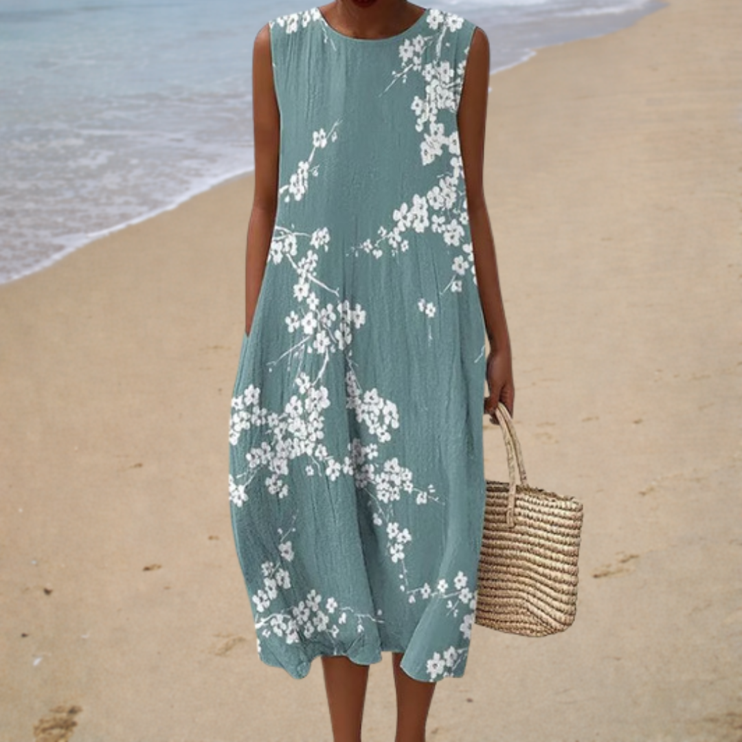 Geneviève | Floral Midi Dress - women's dress