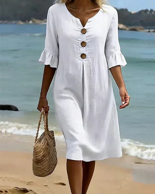 Isla | White Floral Print Dress