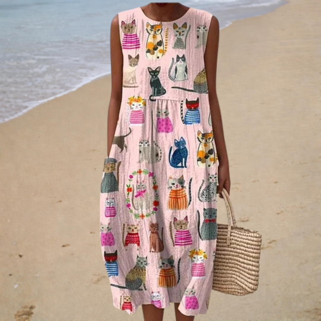 Chloé | Cat-Print Midi Dress - women's dress