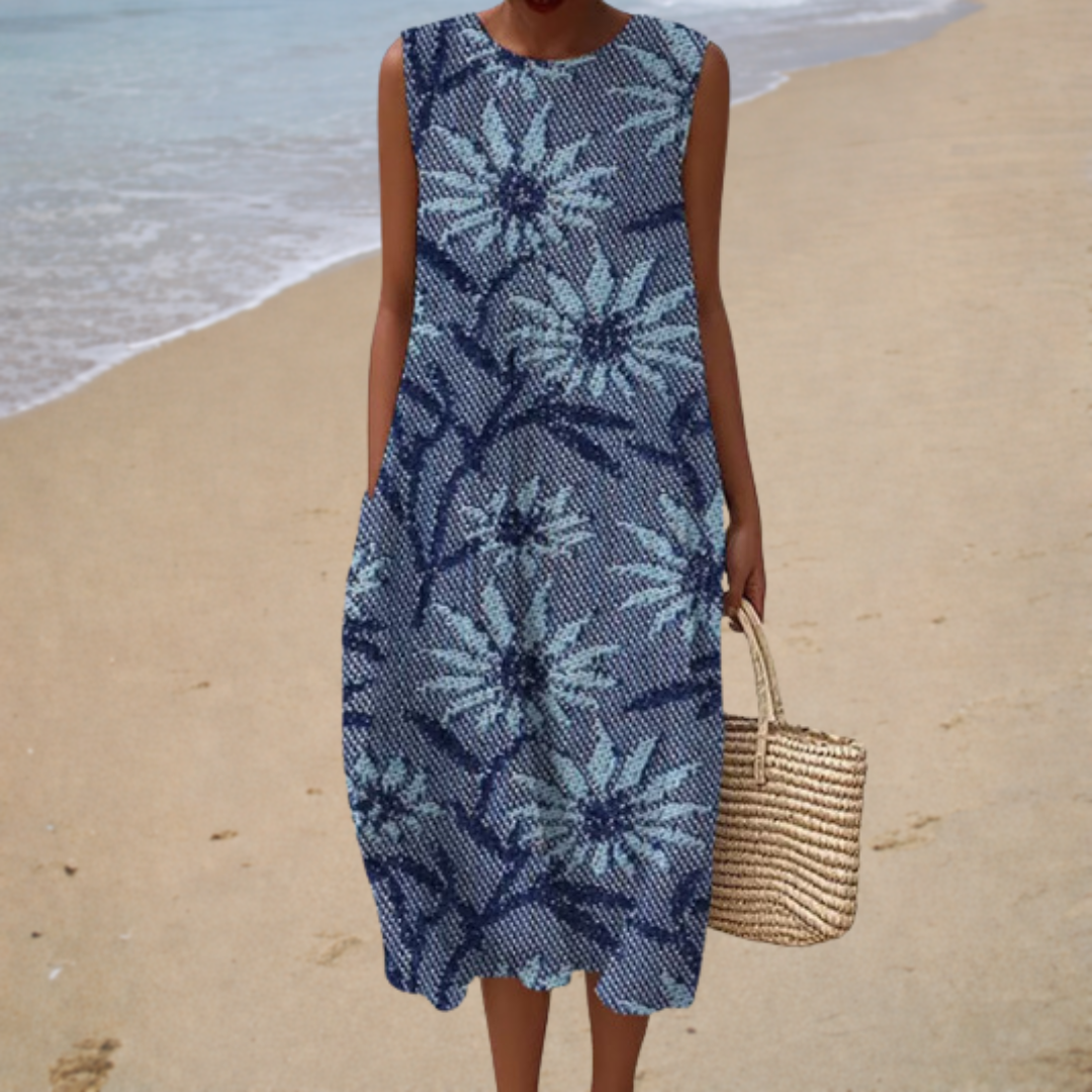 Brigitte | Elegant Floral Midi Dress - women's dress