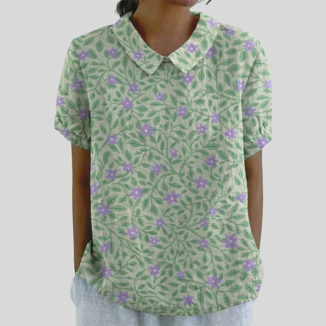 Lucienne | Floral Foliage Blouse - women's blouse
