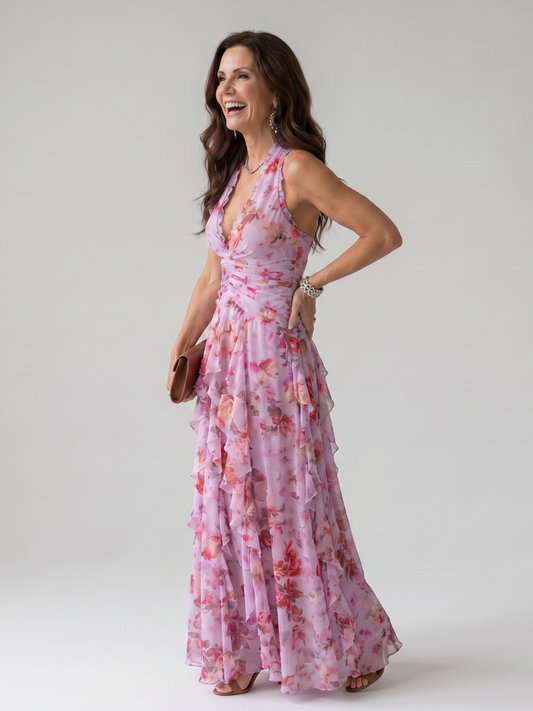 NORI | Floral Halter Maxi Dress
