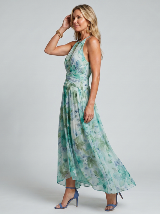 PORTIA | Floral Halter Dress