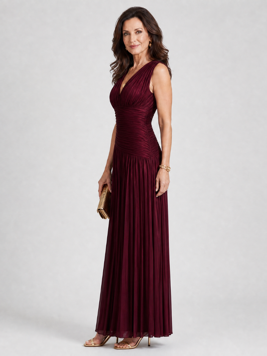 LEMAR | Sleeveless V-Neck Midi Dress