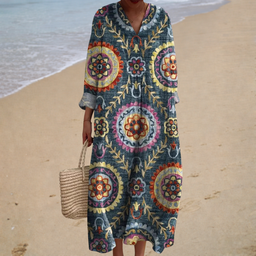 Gabrielle | Bohemian Print Maxi Dress - women's dress