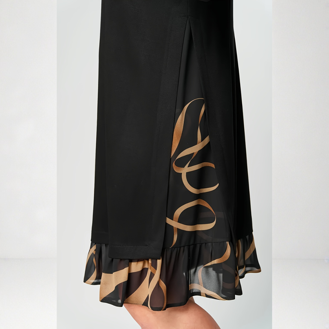 Francesca | Black Sheer Sleeve Ruffle Dress