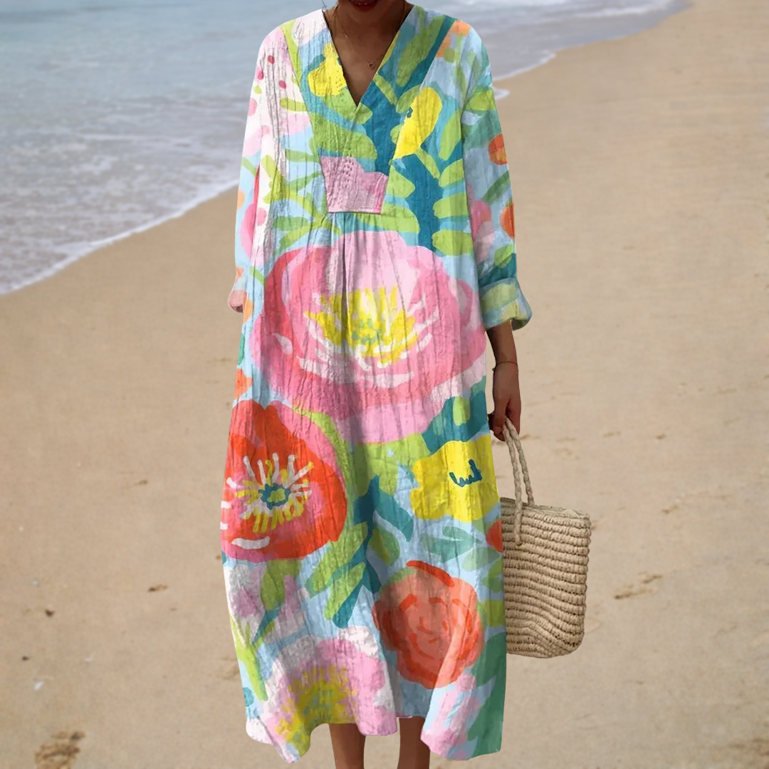 Élise | Bohemian Floral Maxi Dress - women's dress