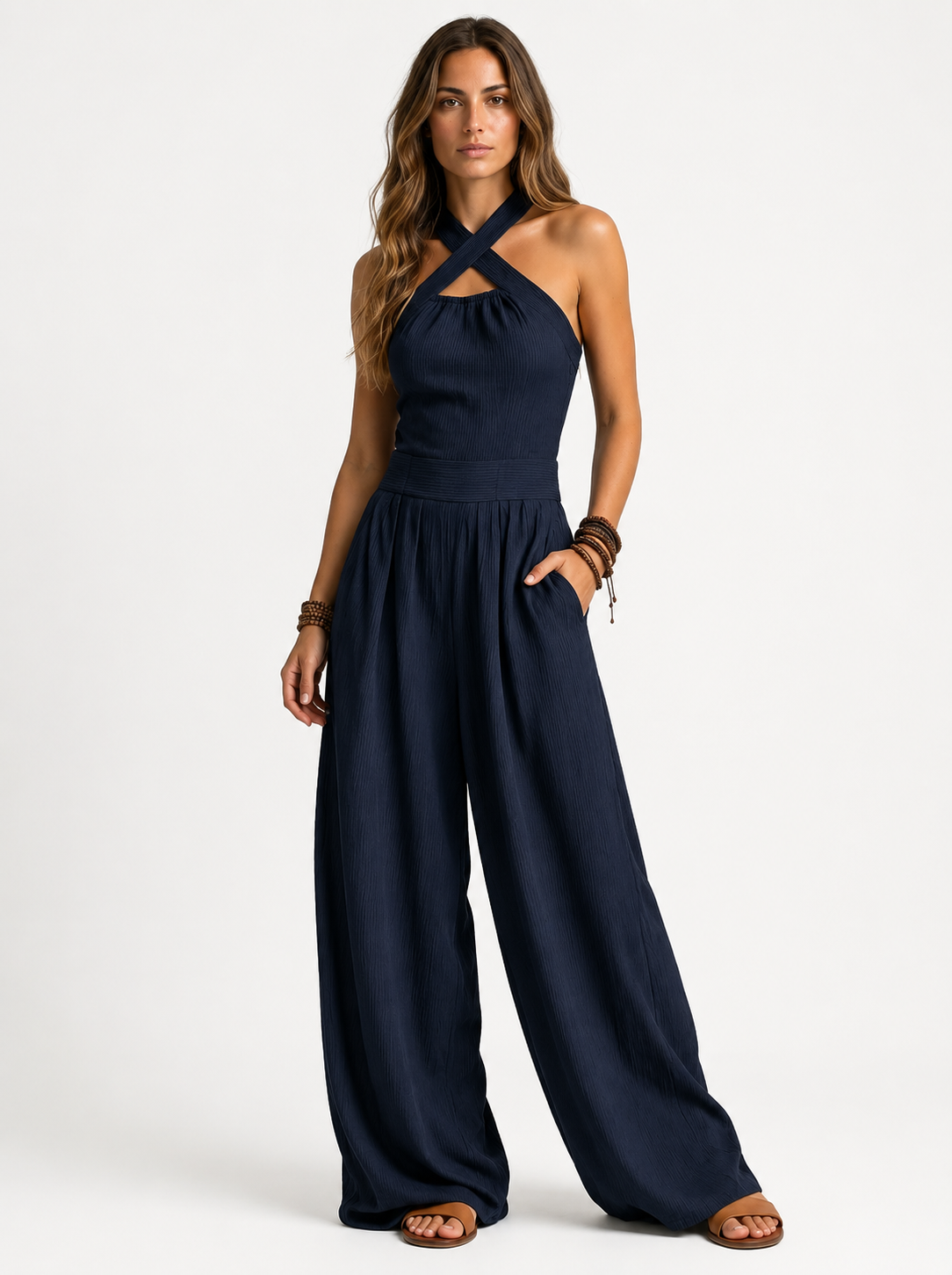 Bianca | Elegant Cross-Neck Jumpsuit