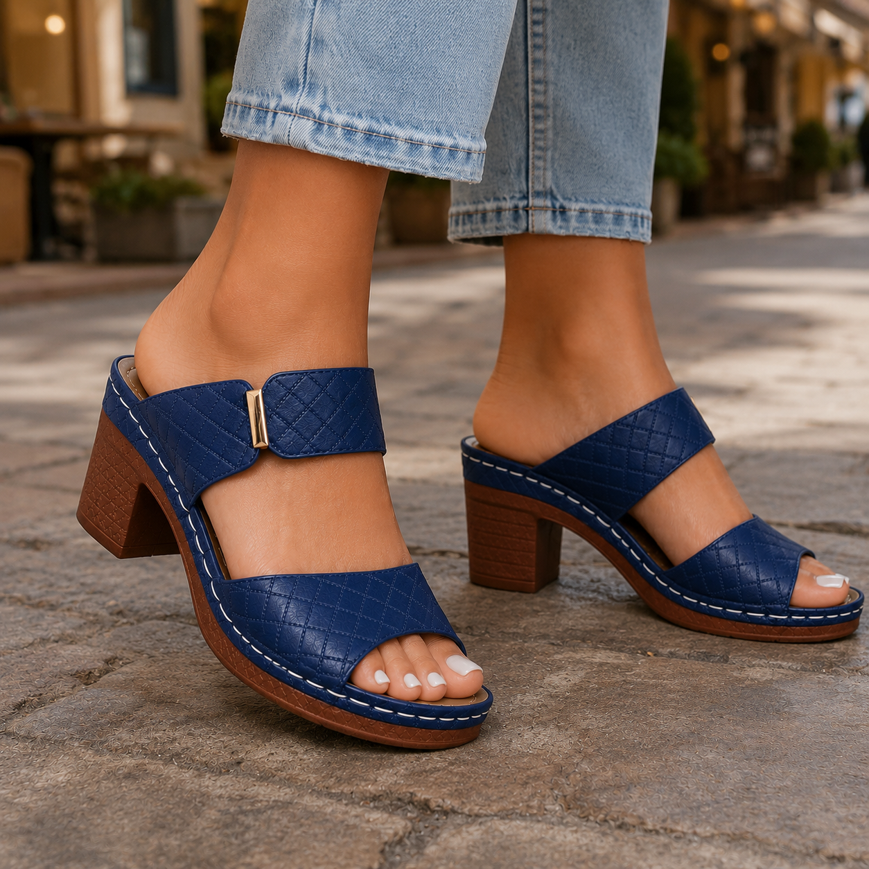 Antonella | Leather Quilted Heels
