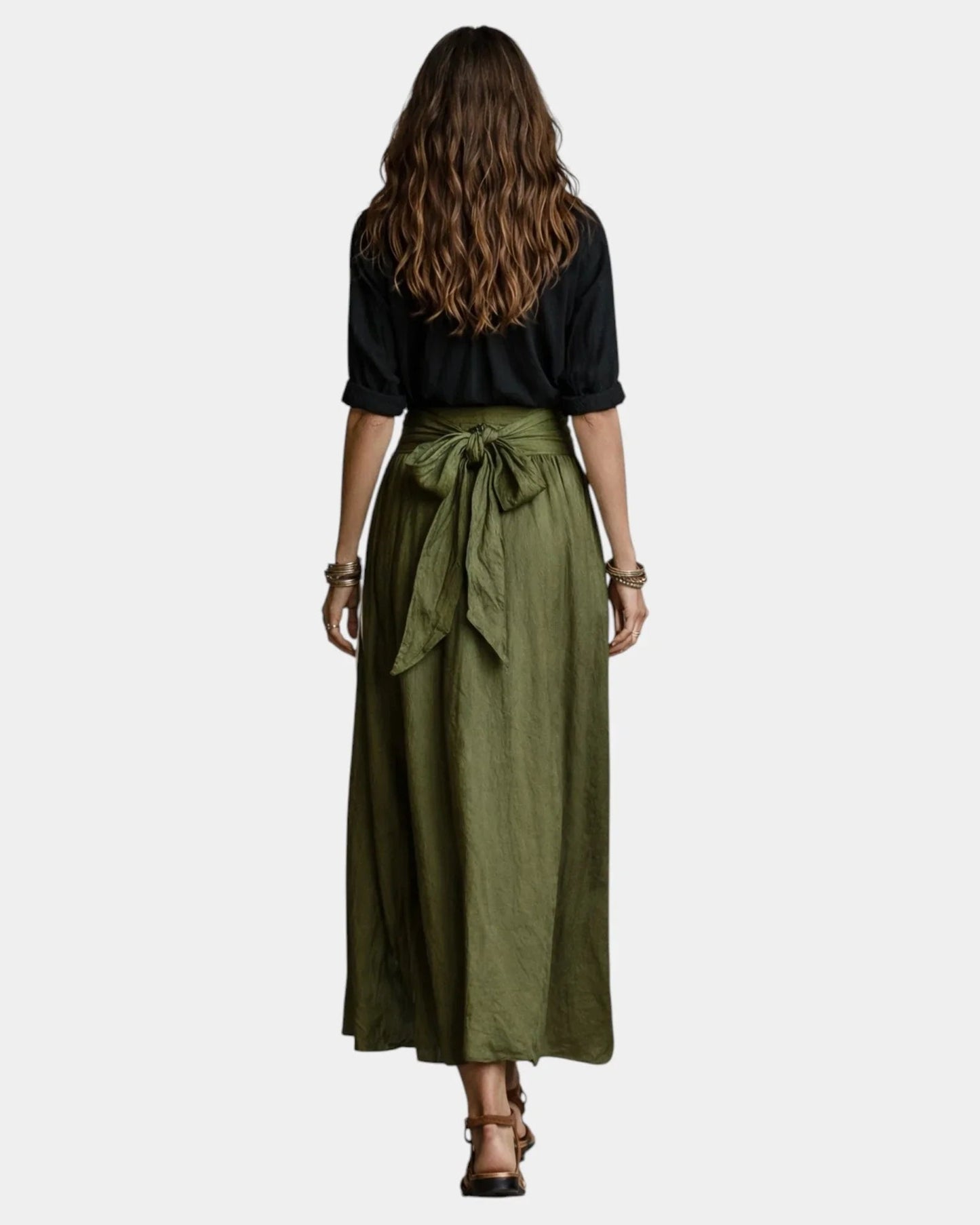 Dione | Midi Skirt & Black Shirt Set