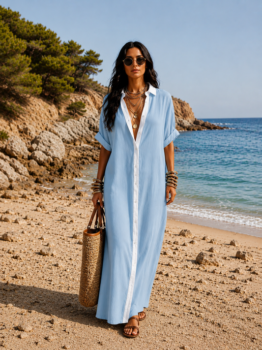 Hanna | Long Button-Front Shirt Dress