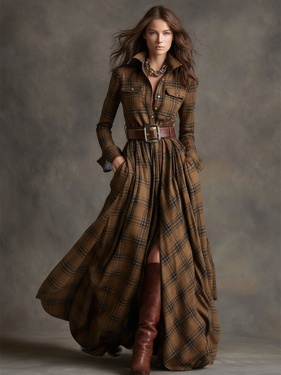 Elena | Plaid Shirt Dress