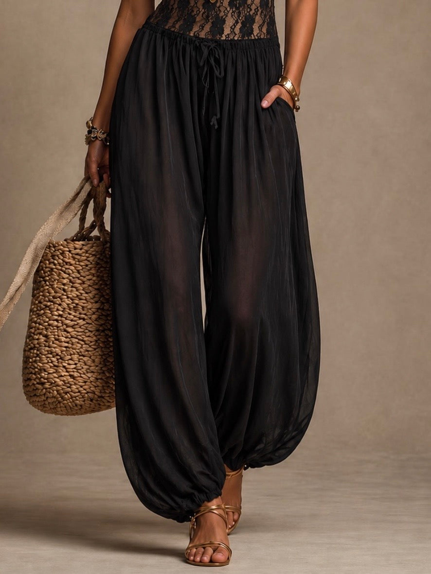 Lira - Flowing Lace Halter Jumpsuit