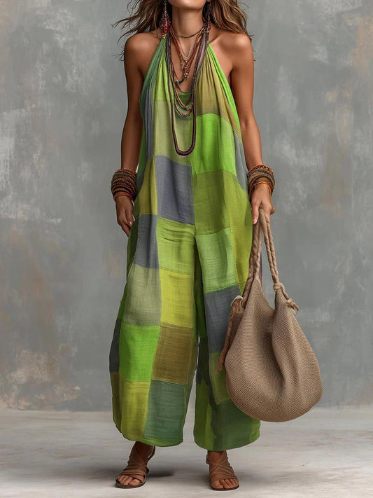 Bohemian Patchwork | Artistic Wide-Leg Jumpsuit