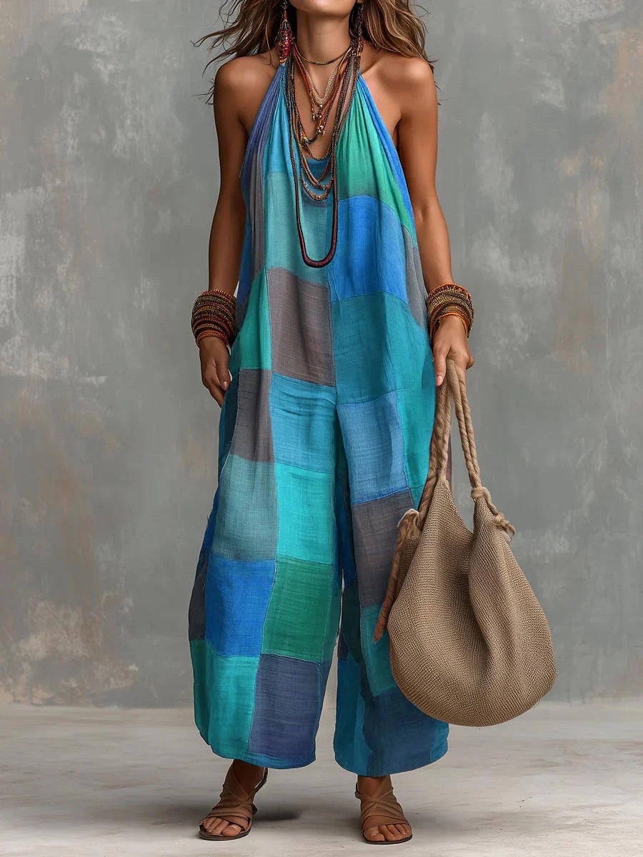 Bohemian Patchwork | Artistic Wide-Leg Jumpsuit