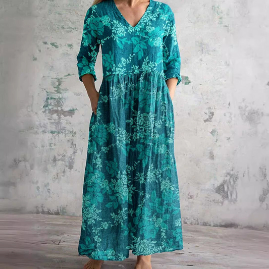 Marie | Blue Floral Summer Dress