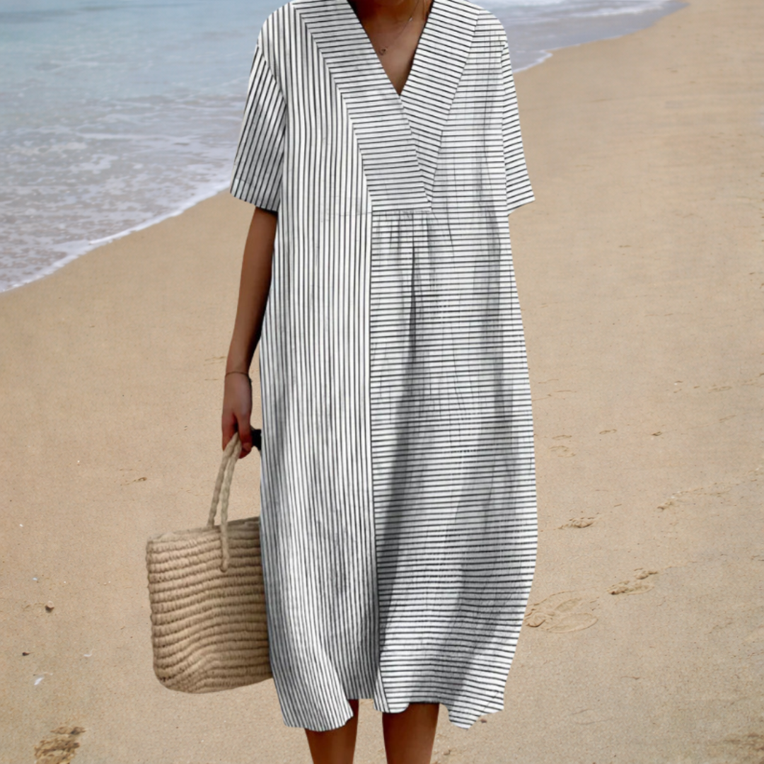 Delphine | Midi Dress Striped - women's dress