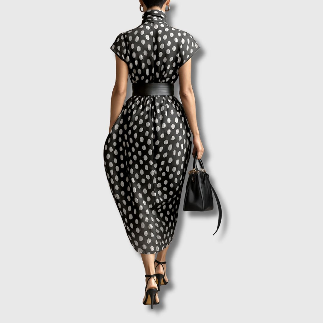 Andrea | Polka-Dot Chiffon Maxi Dress
