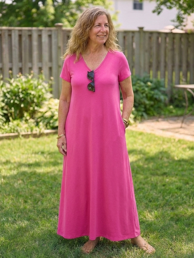 Samira | V-Neck Maxi Dress with Pockets