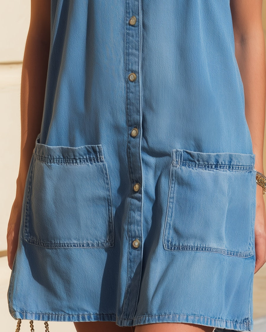 Amalfi | Sleeveless Denim Short Dress
