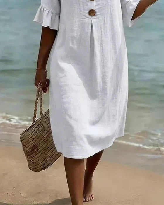 Isla | White Floral Print Dress