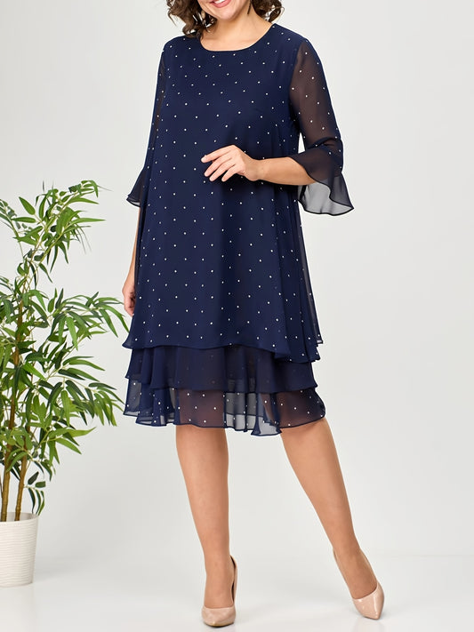 Maribel | Floral Polka Dot Chiffon Dress