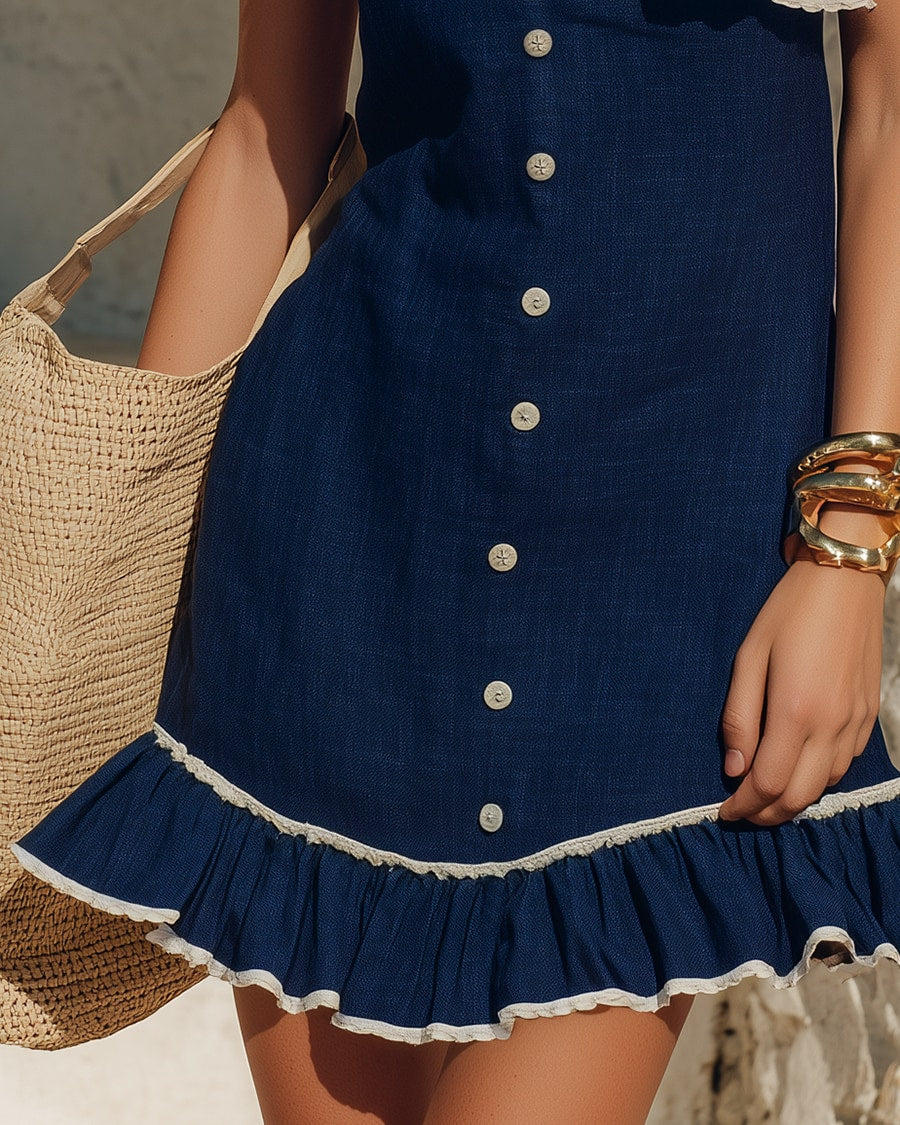 Indaco | One-Shoulder Ruffle Mini Dress