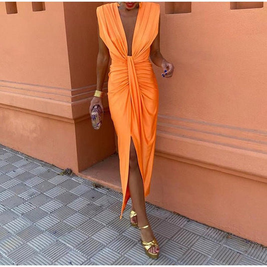 Isabelle | Deep V-Neck Occasion Dress