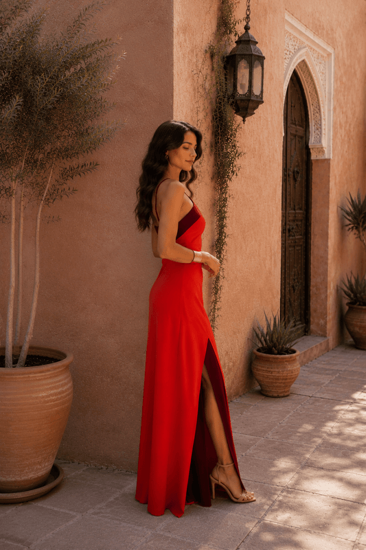 Halter Maxi Dress with Side Slit