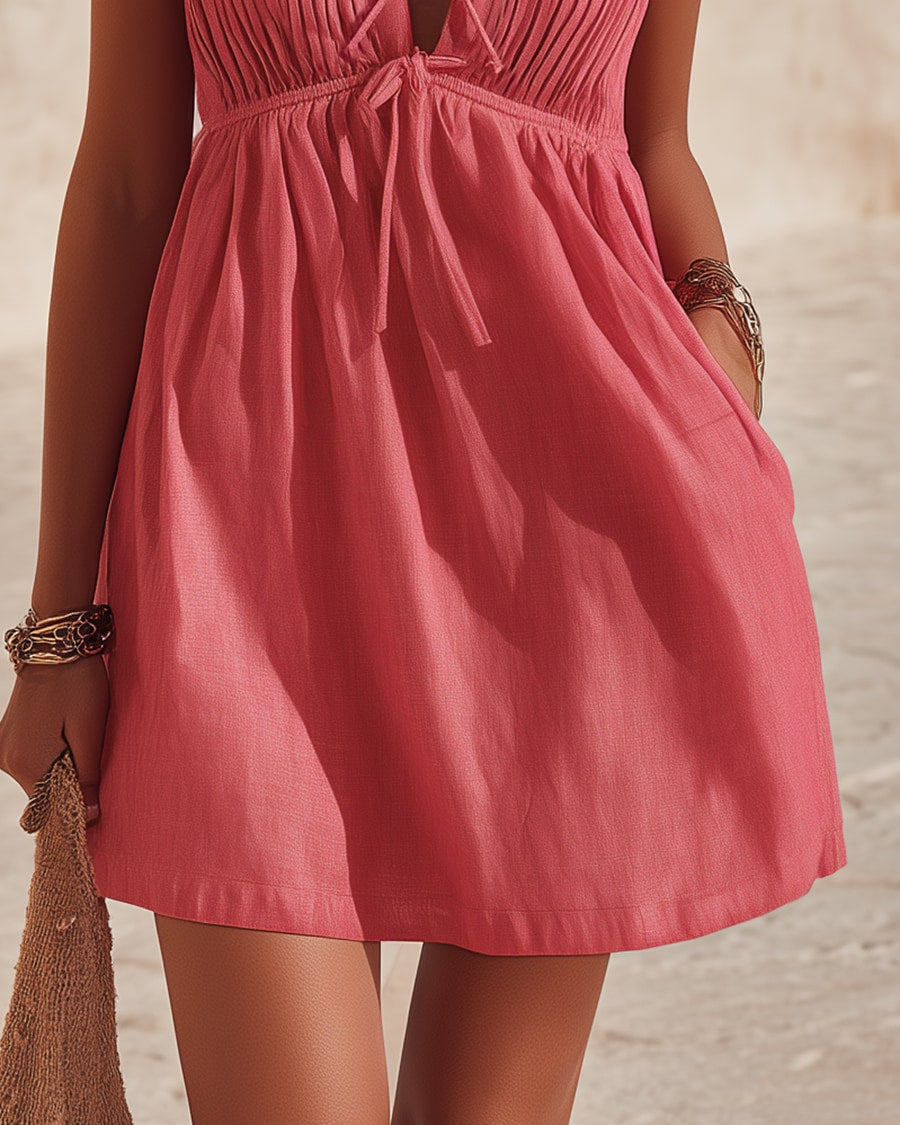 Lysara | Sleeveless Tie-Detail Short Dress