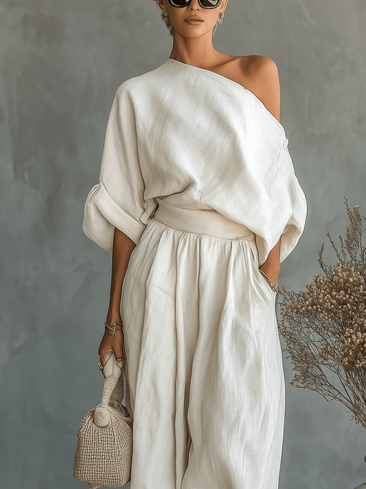 Mila | Bardot Neckline Two-Piece Set