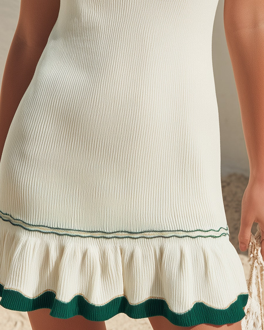 Ondine | Polo-Collar Knit Short Dress