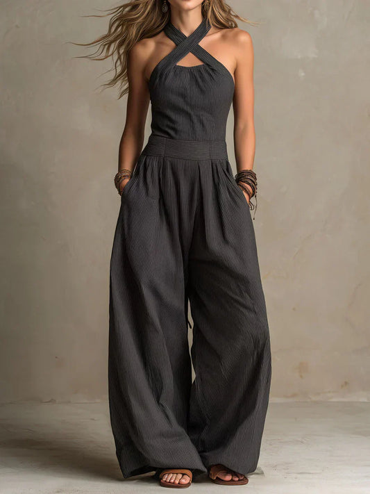Isabella | Flowing Halter Jumpsuit