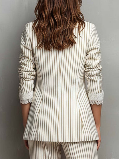 Rosalie | Vintage Striped Short Sleeve Blazer