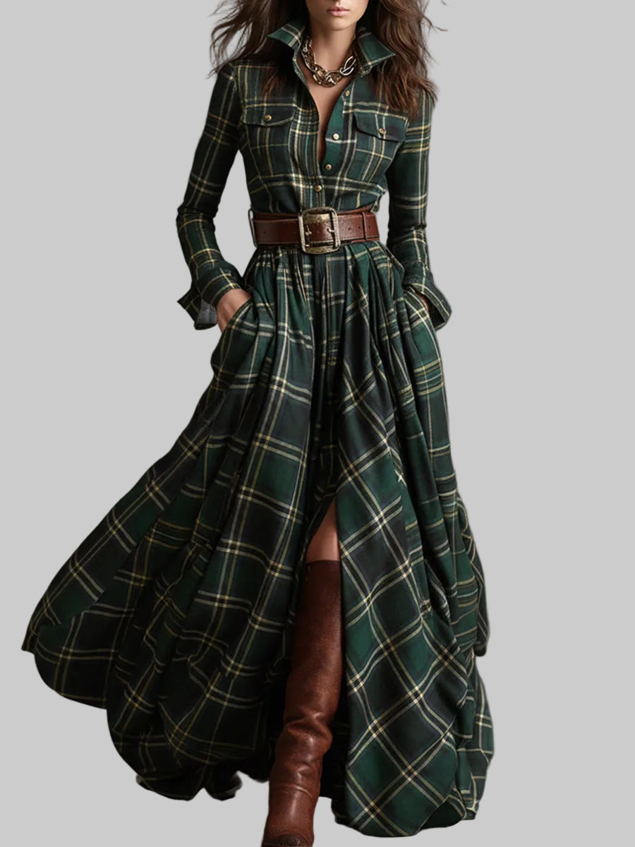 Elena | Plaid Shirt Dress - women's dress