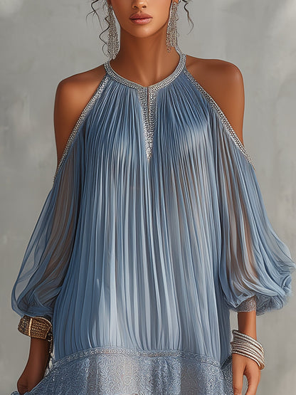 Dahlia | Blue Off-Shoulder Mini Dress