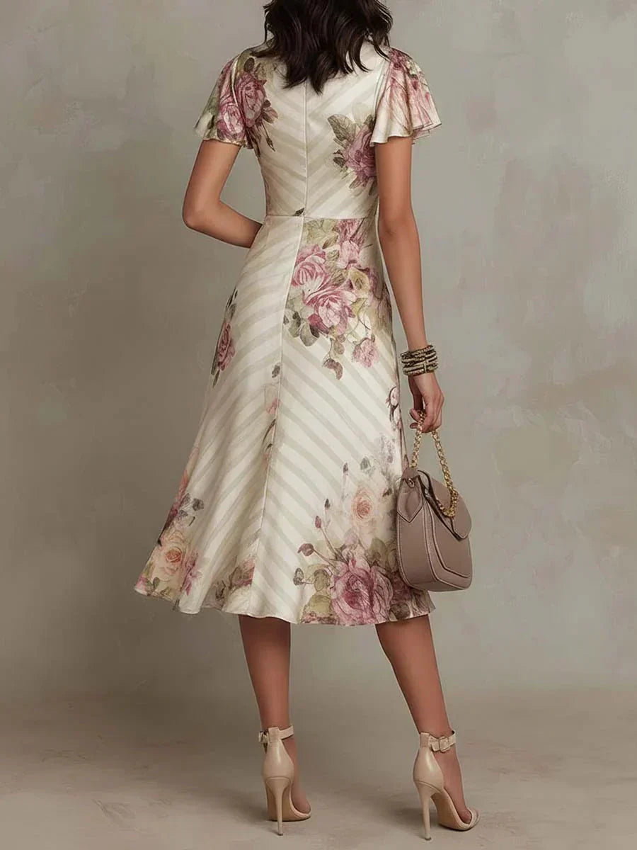 Alba | Elegant Floral Midi Dress