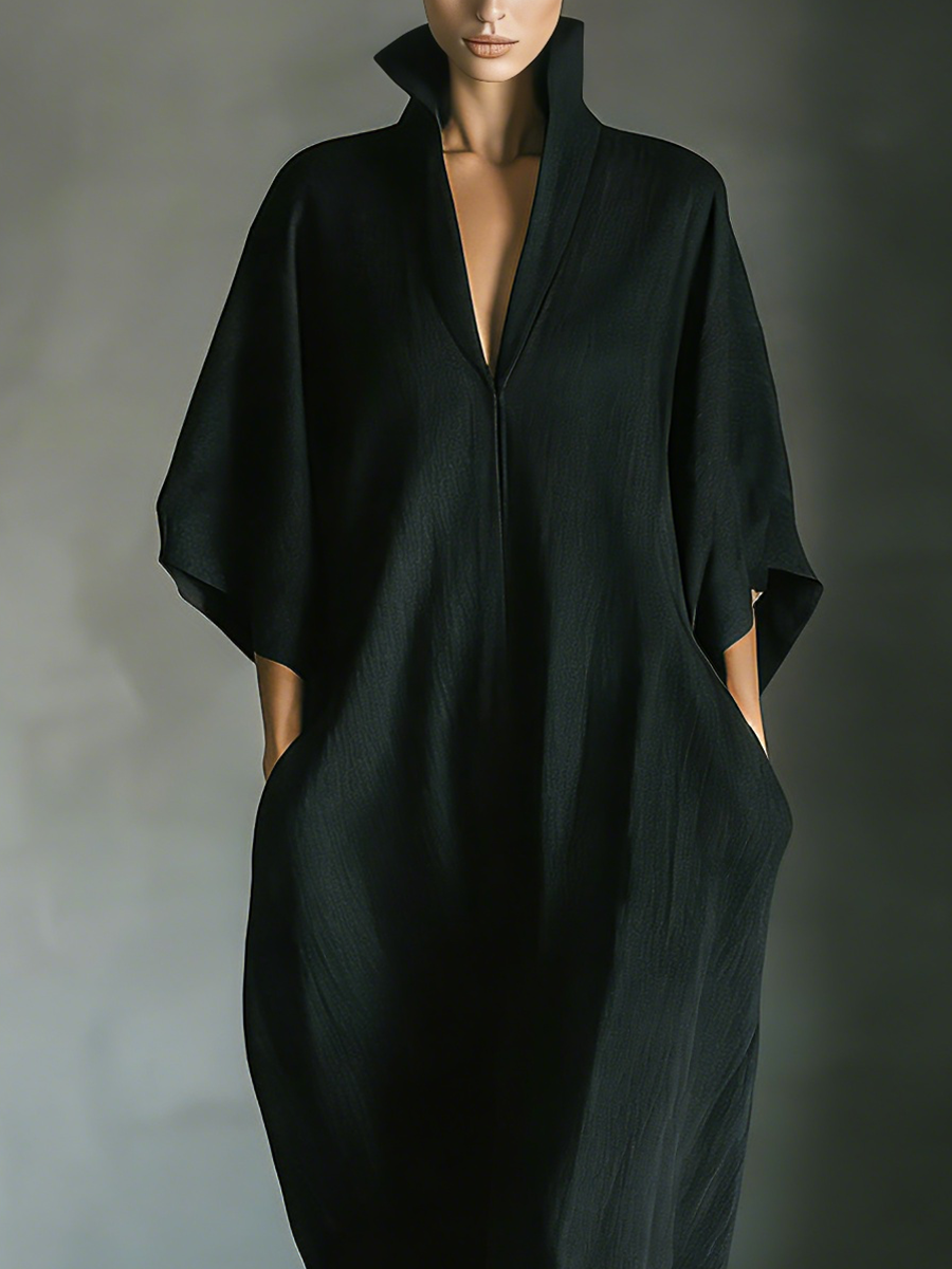 Costanza | V-neck Maxi Black Dress
