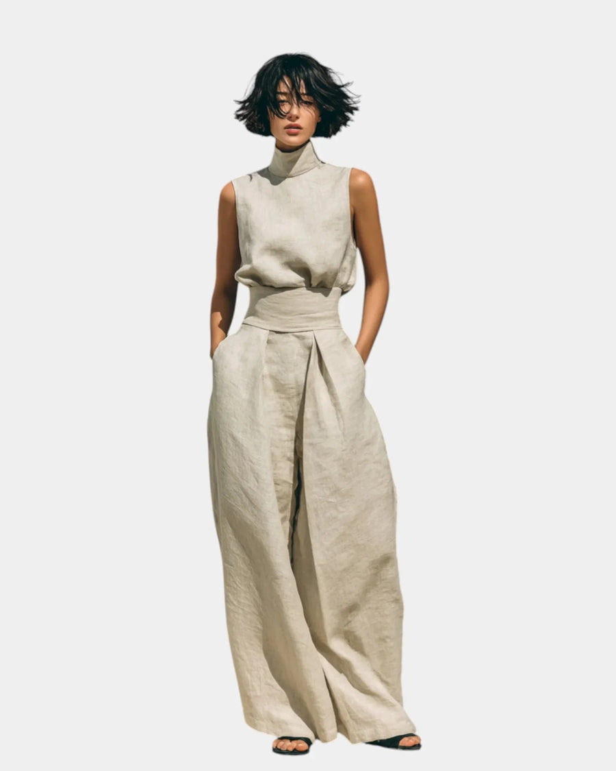 Falyne | Minimalist Tank & Wide-Leg Pants Set - women's set