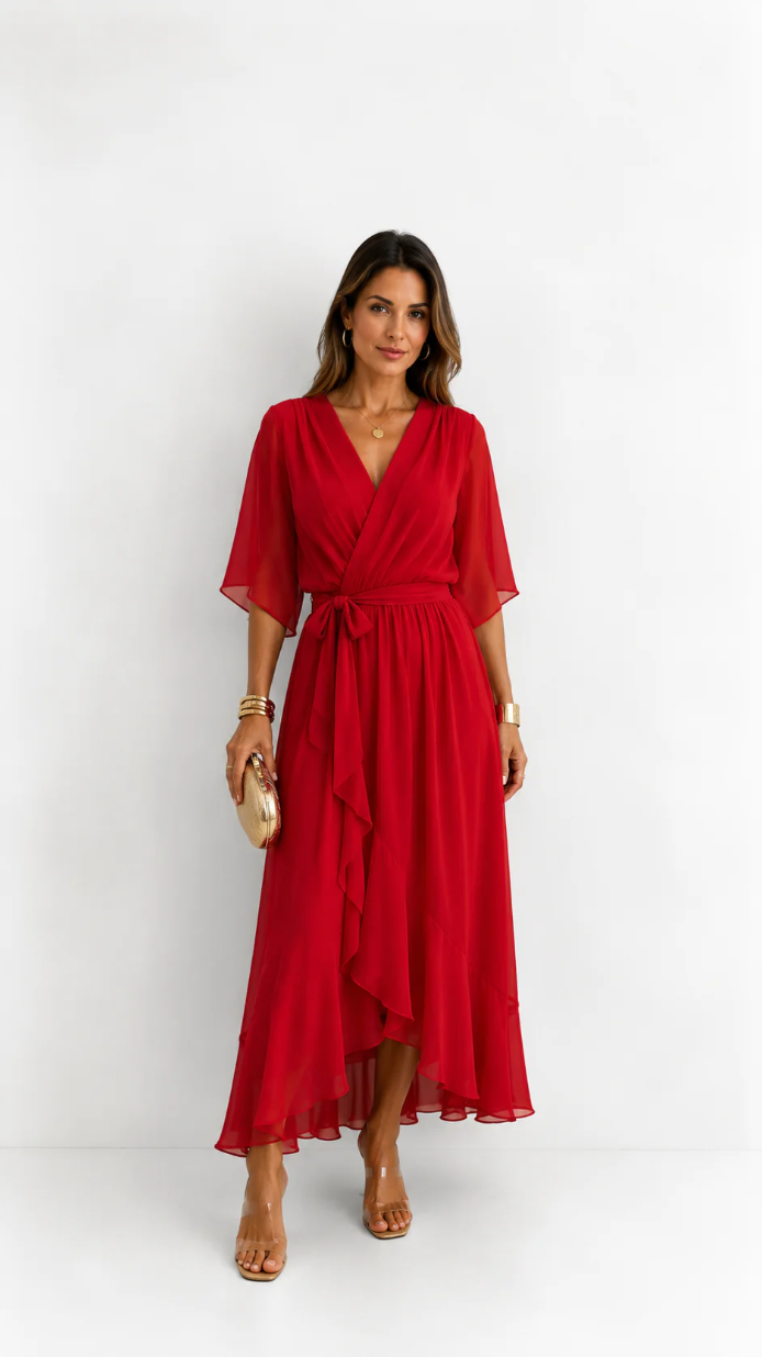 Isabelle | Chiffon Wrap Maxi Dress