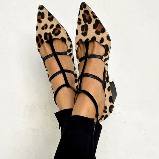Bridget | Heeled Shoes with Leopard Strap