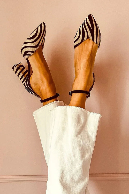 Selene | Zebra Pointed Heels