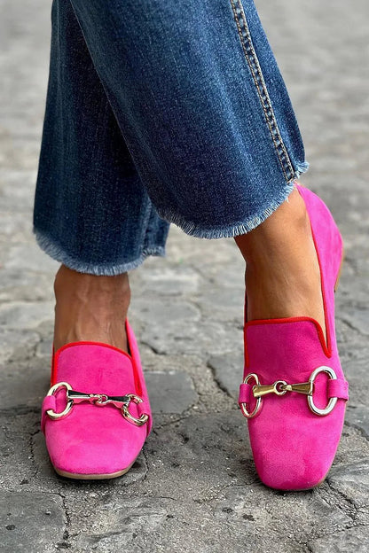Franca | Gold-Buckle Loafers