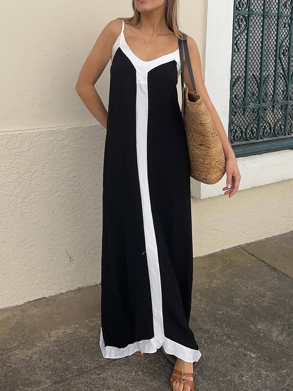 Nancy | Island Style Colorblock Midi Dress