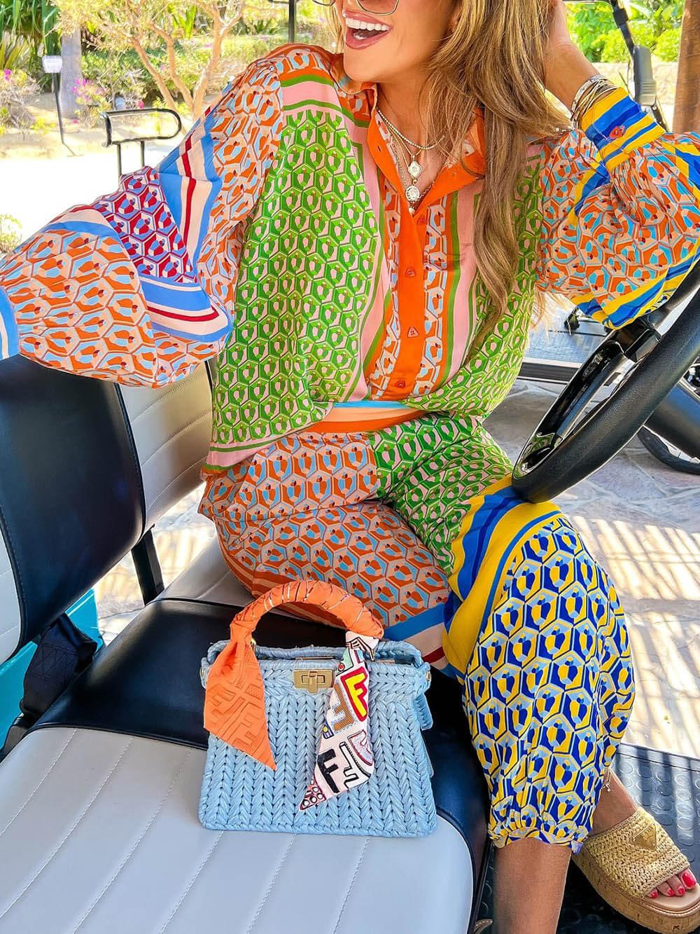 Josephine | Colorful Tropical Print Shirt
