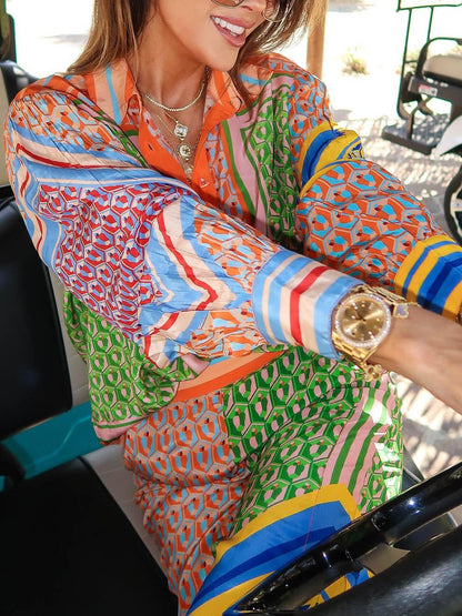 Josephine | Colorful Tropical Print Shirt