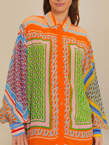 Josephine | Colorful Tropical Print Shirt
