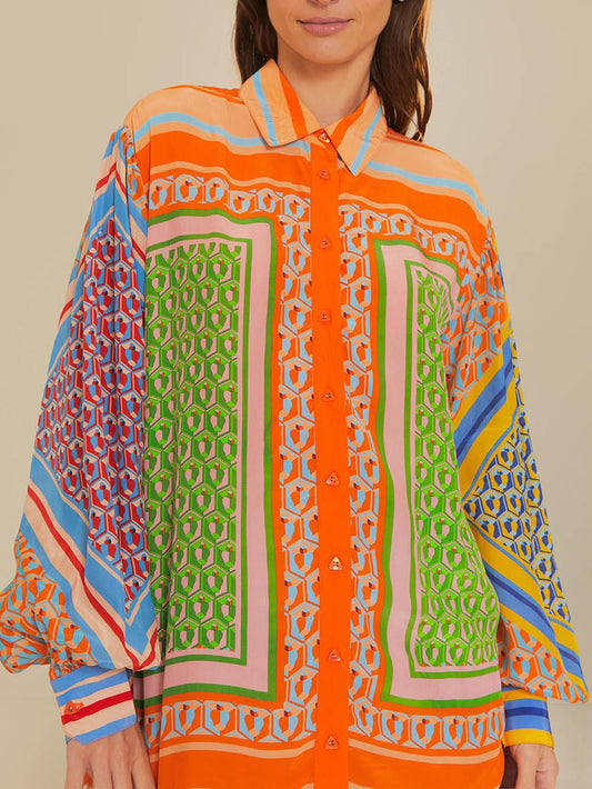 Josephine | Colorful Tropical Print Shirt