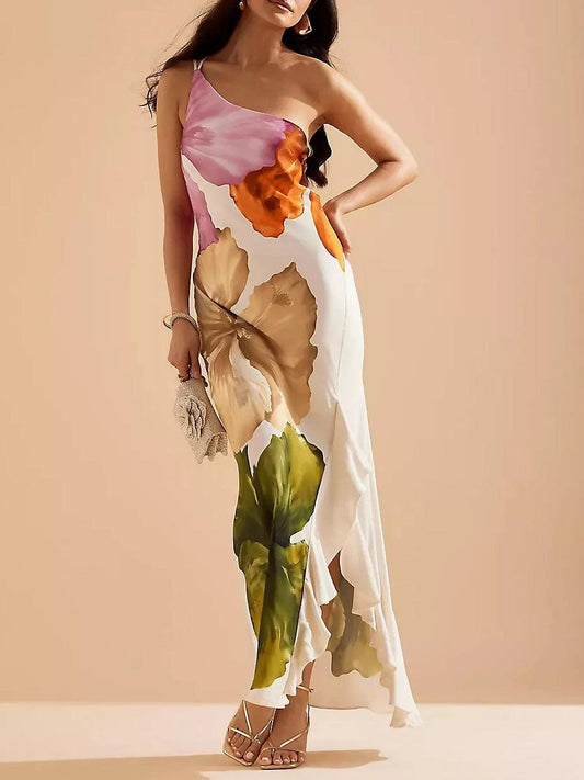 Kira | Resort Vibes Floral One-Shoulder Maxi Dress